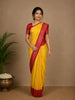 Yellow Stripes Designed Banarasi Silk Saree