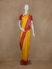 Yellow Stripes Designed Banarasi Silk Saree
