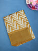 Yellow Chevron Designed Fancy Cotton Saree - Diadem