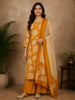Yellow Floral Designed Cotton Salwar Suit