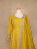 Yellow Dotted Design Georgette Anarkali Salwar Suit - Diadem