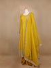 Yellow Dotted Design Georgette Anarkali Salwar Suit - Diadem