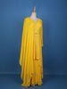 Yellow Embroidered Layered Georgette Salwar Suit - Diadem