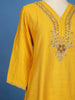 Yellow Embroidered Semi Silk Salwar Suit