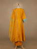 Yellow Floral And Paisley Embroidered Semi Silk Straight Cut Salwar Suit - Diadem
