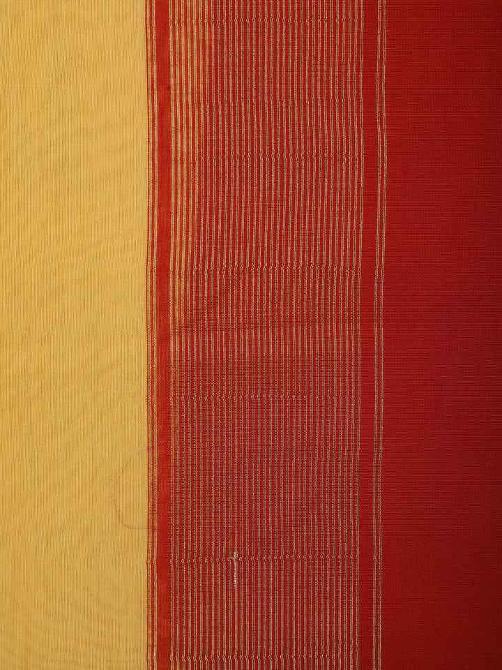 Yellow Floral Butta Fancy Cotton Saree - Diadem