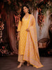 Yellow Floral Design Cotton Salwar with Dupatta