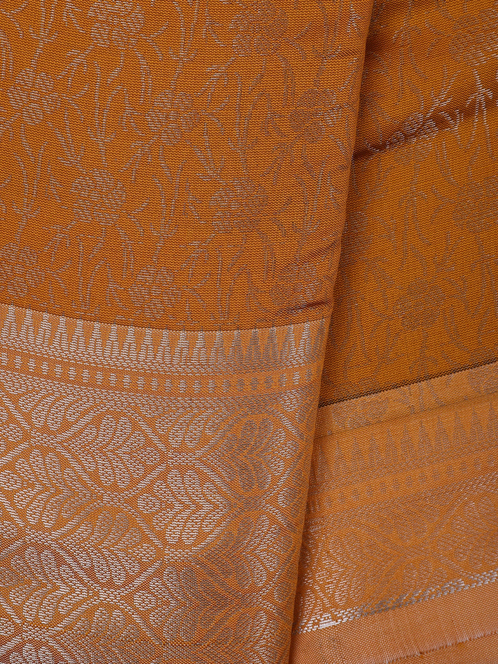 Yellow Floral Designed Fancy Art Silk Saree - Diadem