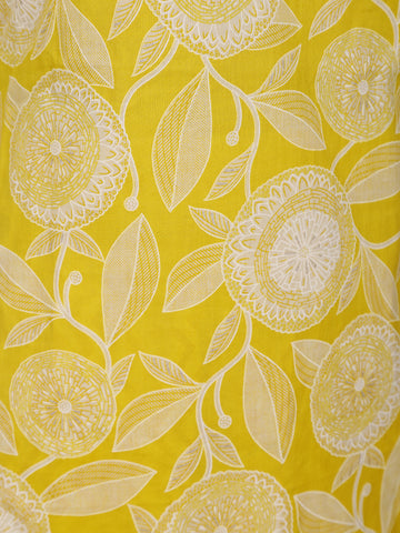 Yellow Floral Design Printed Cotton Salwar Suit - Diadem