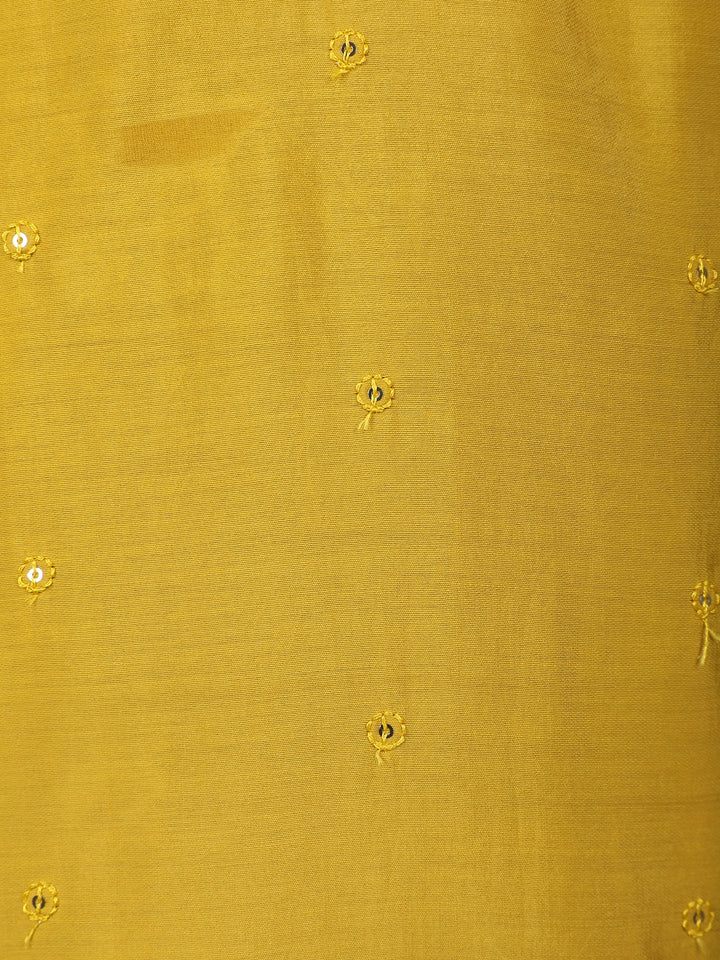 Yellow Floral Design Printed Georgette Salwar Suit - Diadem