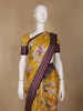 Yellow Floral Design Printed Kota Cotton Saree - Diadem
