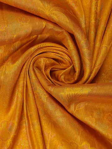 Yellow Floral Designed Semi Silk Saree - Diadem
