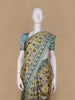 Yellow Floral Designed Semi Silk Saree - Diadem