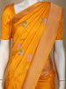 Yellow Floral Designed Banarasi Silk Saree - Diadem