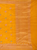 Yellow Floral Designed Banarasi Silk Saree - Diadem