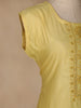 Yellow Floral Designed Cotton Kurti - Diadem
