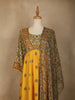 Yellow Floral Designed Cotton Rayon Anarkali Salwar Suit - Diadem