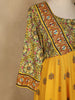 Yellow Floral Designed Cotton Rayon Anarkali Salwar Suit - Diadem