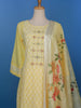 Yellow Floral Designed Cotton Salwar Suit - Diadem