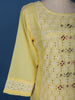 Yellow Floral Designed Cotton Salwar Suit - Diadem