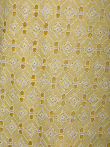 Yellow Floral Designed Cotton Salwar Suit - Diadem