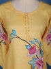 Yellow Floral Designed Cotton Salwar Suit - Diadem