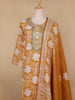 Yellow Floral Designed Cotton Straight Cut Salwar Suit