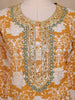 Yellow Floral Designed Cotton Straight Cut Salwar Suit