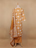 Yellow Floral Designed Cotton Straight Cut Salwar Suit