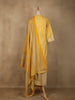 Yellow Floral Designed Cotton Straight Cut Salwar Suit