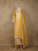 Yellow Floral Designed Cotton Straight Cut Salwar Suit
