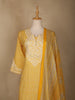 Yellow Floral Designed Cotton Straight Cut Salwar Suit