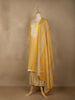 Yellow Floral Designed Cotton Straight Cut Salwar Suit