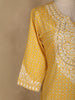 Yellow Floral Designed Cotton Straight Cut Salwar Suit