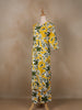 Yellow Floral Designed Cotton Salwar Suit - Diadem