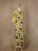 Yellow Floral Designed Cotton Salwar Suit - Diadem