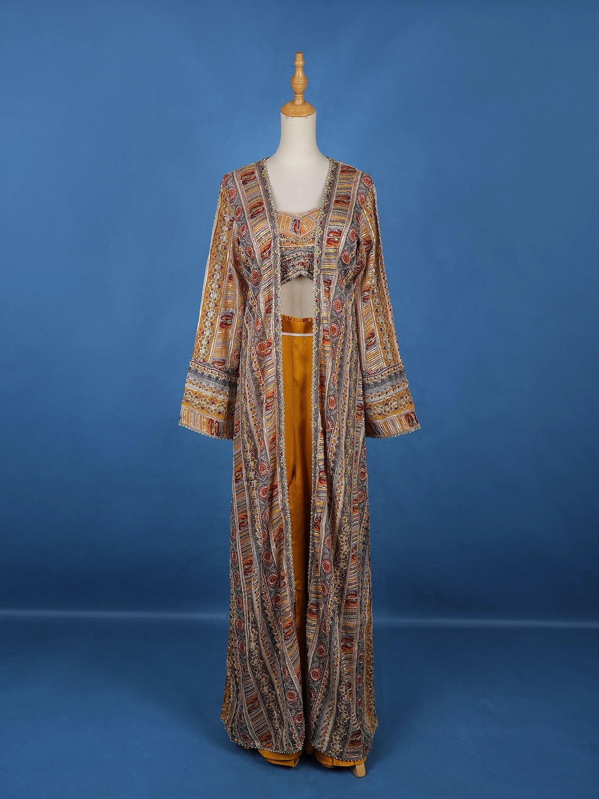 Yellow Floral Designed Georgette Palazzo Salwar Suit - Diadem