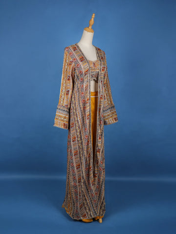 Yellow Floral Designed Georgette Palazzo Salwar Suit - Diadem