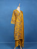Yellow Floral Designed Raw Silk Salwar Suit - Diadem
