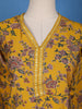 Yellow Floral Designed Raw Silk Salwar Suit - Diadem