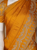 Yellow Floral Designed Satin Fancy Saree