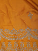Yellow Floral Designed Satin Fancy Saree