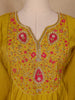 Yellow Floral Designed Semi Silk Salwar Suit