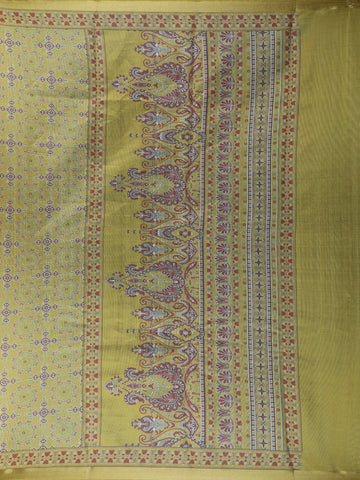 Yellow Floral Designed Semi Silk Saree - Diadem