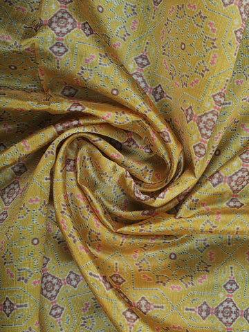 Yellow Floral Designed Semi Silk Saree - Diadem