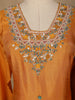 Yellow Floral Designed Semi Silk Sharara Salwar Suit