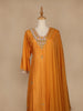 Yellow Floral Designed Semi Silk Sharara Salwar Suit