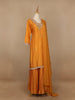 Yellow Floral Designed Semi Silk Sharara Salwar Suit