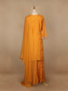Yellow Floral Designed Semi Silk Sharara Salwar Suit