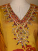 Yellow Floral Designed Semi Silk Straight Cut Salwar Suit - Diadem